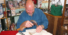 Jerry Lyman domonstrating the making of antler cribbage boards.